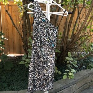 Sequin one shoulder dress